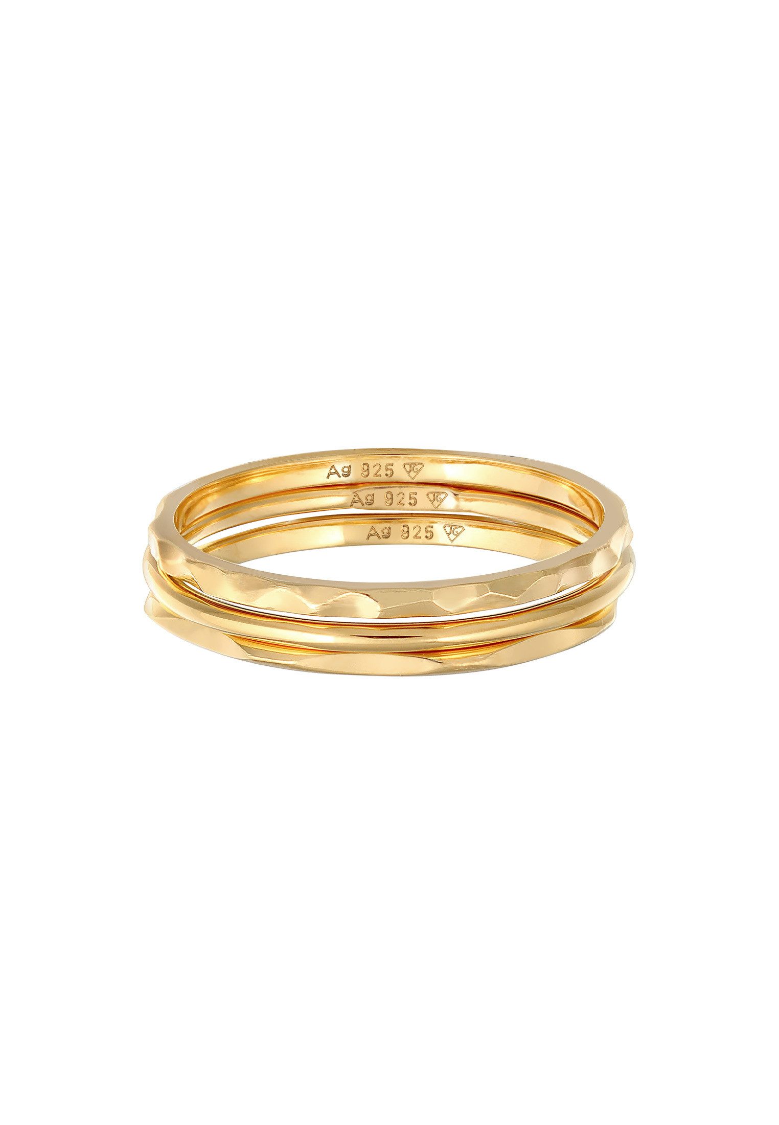 Elli Ring-Set Stapelring Stacking Boho Set (3 tlg) 925 Sterling Silber, Ring Set
