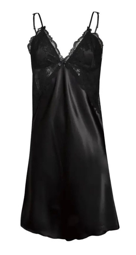 Negligé sinnlicher Satin-Look und feine Spitze