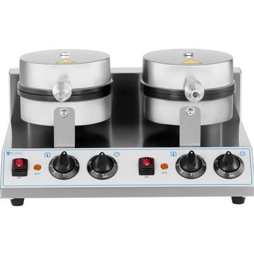 Royal Catering Waffeleisen Doppeltes Waffeleisen rund Waffelmaschine Profi Waffeleisen 2.600 W, 2,600 W