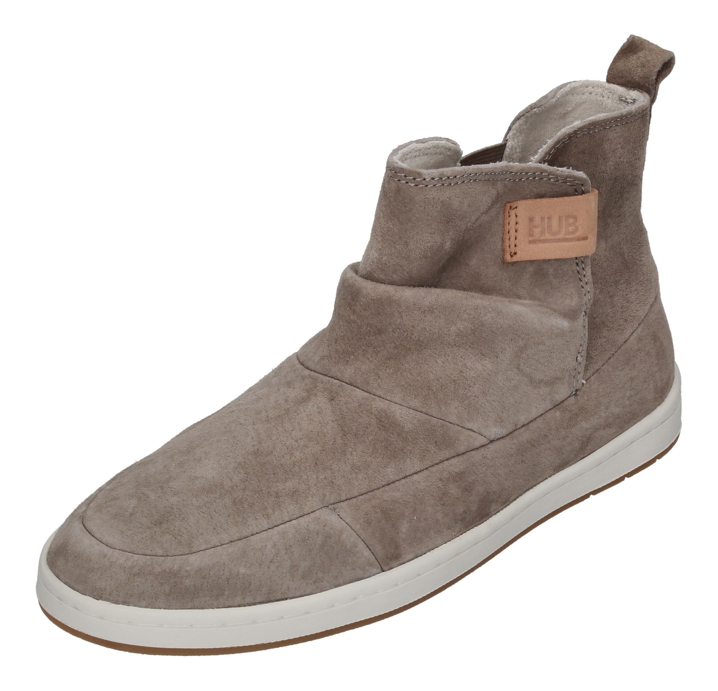 HUB Serve N10 Soft Nubuck Stiefelette Dark Taupe Off White