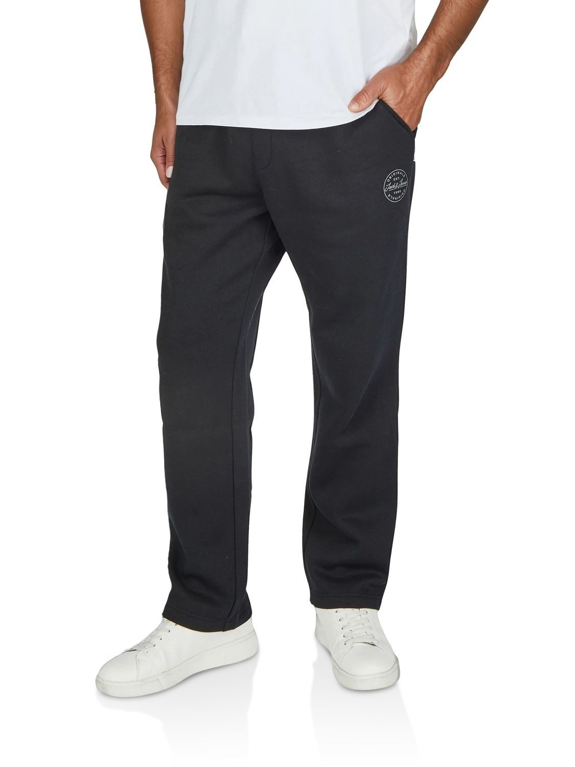 Jack & Jones Sweathose Herren Jogginghose JPSTKANE LANDON UNCUFFED SWT PANTS Relaxed Fit Jogginghose aus pflegeleichter Baumwollmischung
