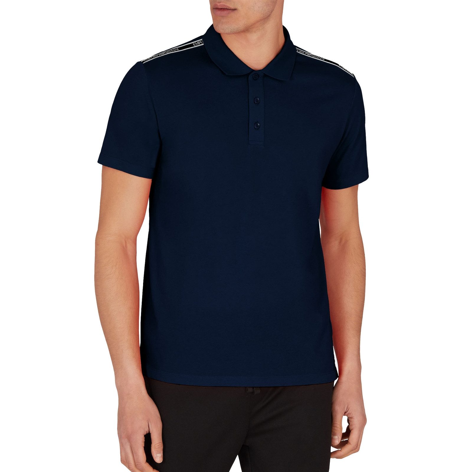 Emporio Armani Poloshirt Polo Beachwear mit Logostreifen im Schulterbereich