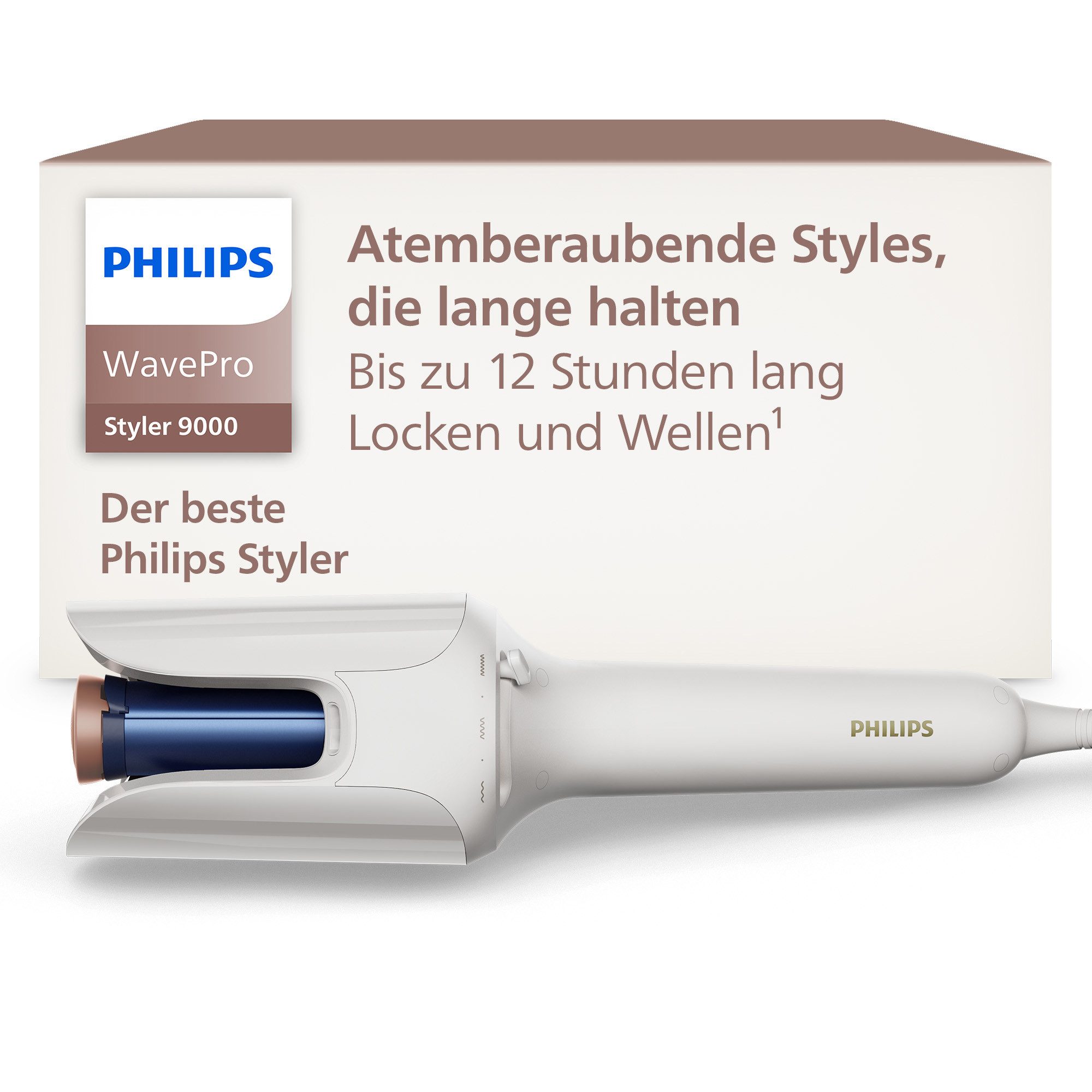 Philips Haarstyler WavePro Styler Series 9000 BHB968/00, Keramik mit Keratin, mit 5 verschiedenen Styles, Ionisierungsfunktion, inkl. Reinigungsset