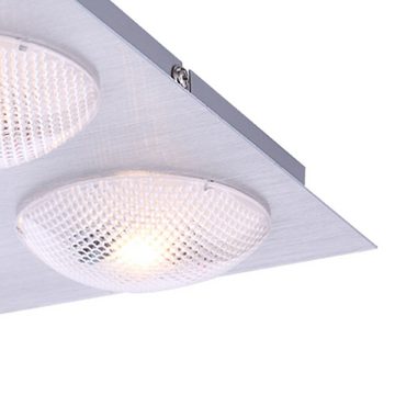 Globo LED Deckenleuchte, LED-Leuchtmittel fest verbaut, Warmweiß, 20 Watt LED Decken Leuchte Alu Beleuchtung eckig Effekt Lampe Globo