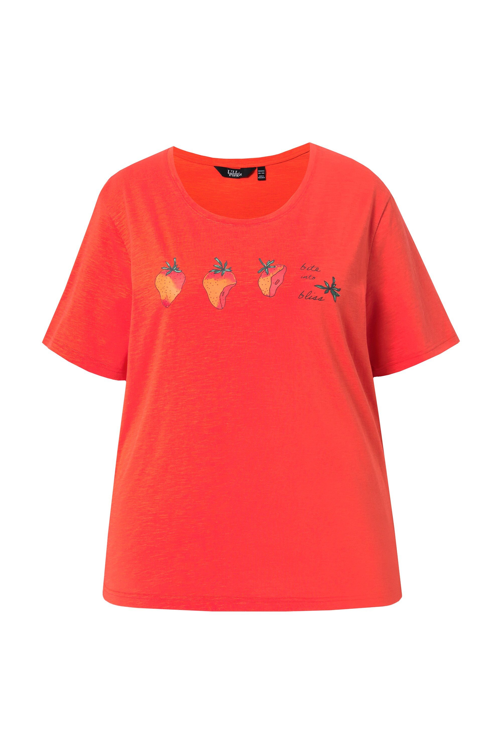 Ulla Popken T-Shirt T-Shirt Erdbeeren Rundhalsausschnitt Halbarm