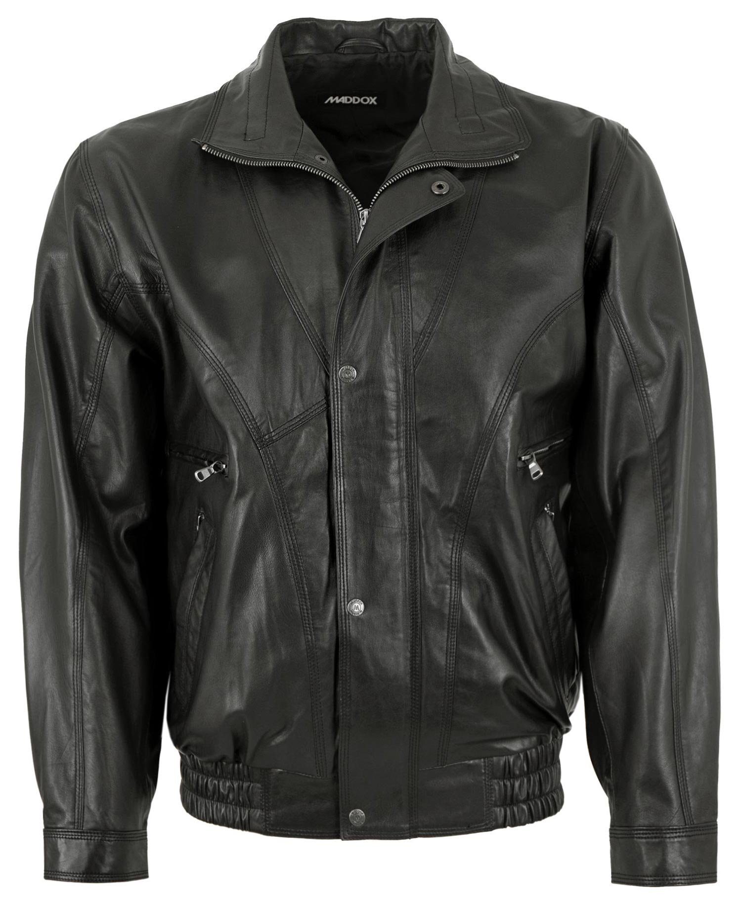 Maddox Lederjacke Holdo Echtleder Herren Lederjacke Blouson Lammnappa schwarz