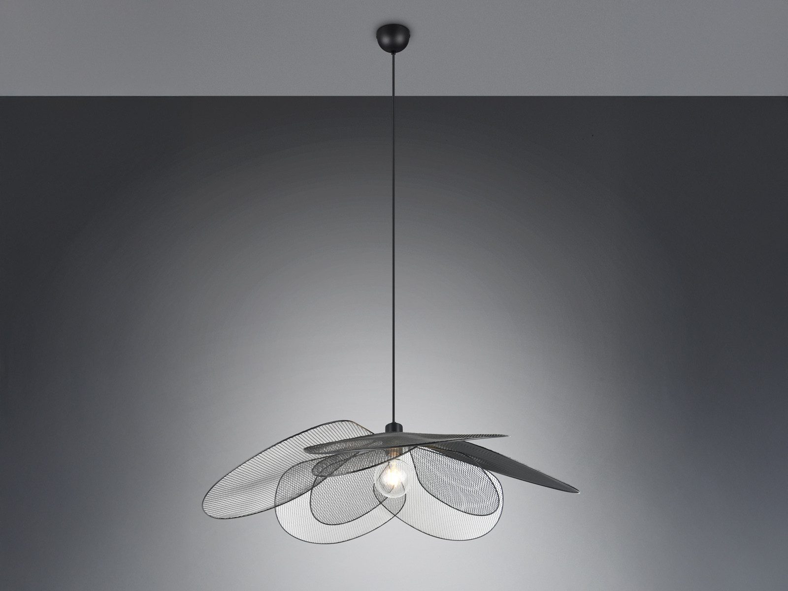 Reality Leuchten LED Pendelleuchte, Dimmfunktion, LED wechselbar, über Lichtschalter in 3 Stufen dimmbar, warmweiß, Groß-e ausgefallene Blumenlampe hängend für über-n Esstisch, Ø 87cm