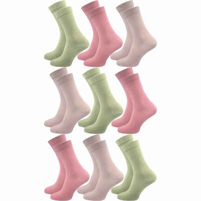 GAWILO Diabetikersocken für Damen - Ohne Gummibund - Ohne drückende Naht - Extra weit (9 Paar) Venensocke mit hohem Anteil Baumwolle sorgt für angenehmes Fußklima
