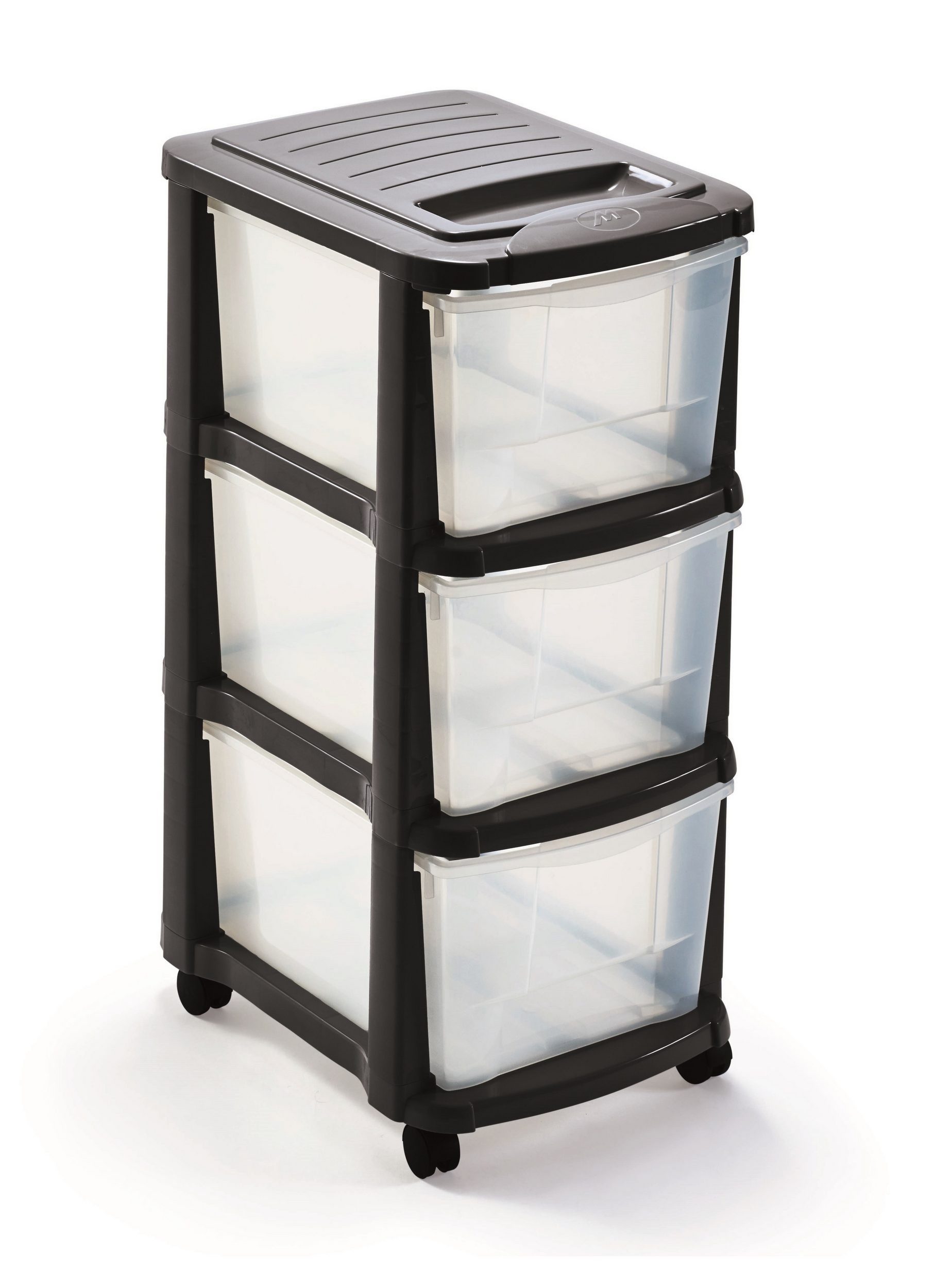 M home Rollwagen Schubladenrollwagen PLS6240 Rollcontainer Schubladenschrank Kunststoff, (Rollwagen mit 3 Schubladen und 4 Lenkrollen), mit 3 Schubalden