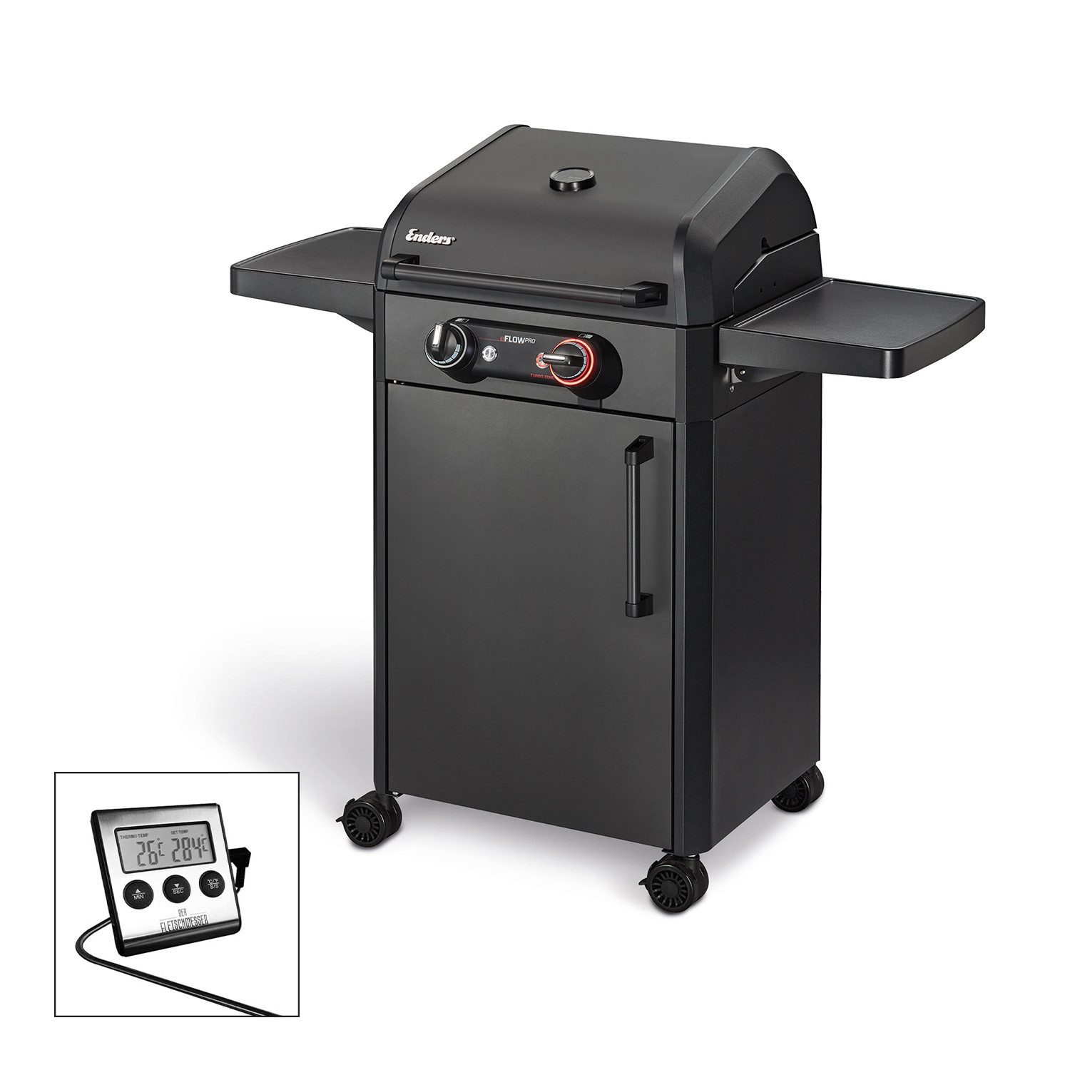 Enders® Elektrogrill Enders Elektrogrill eFlow Pro 2 Turbo Shadow inkl. Fleischthermometer, 3000 W