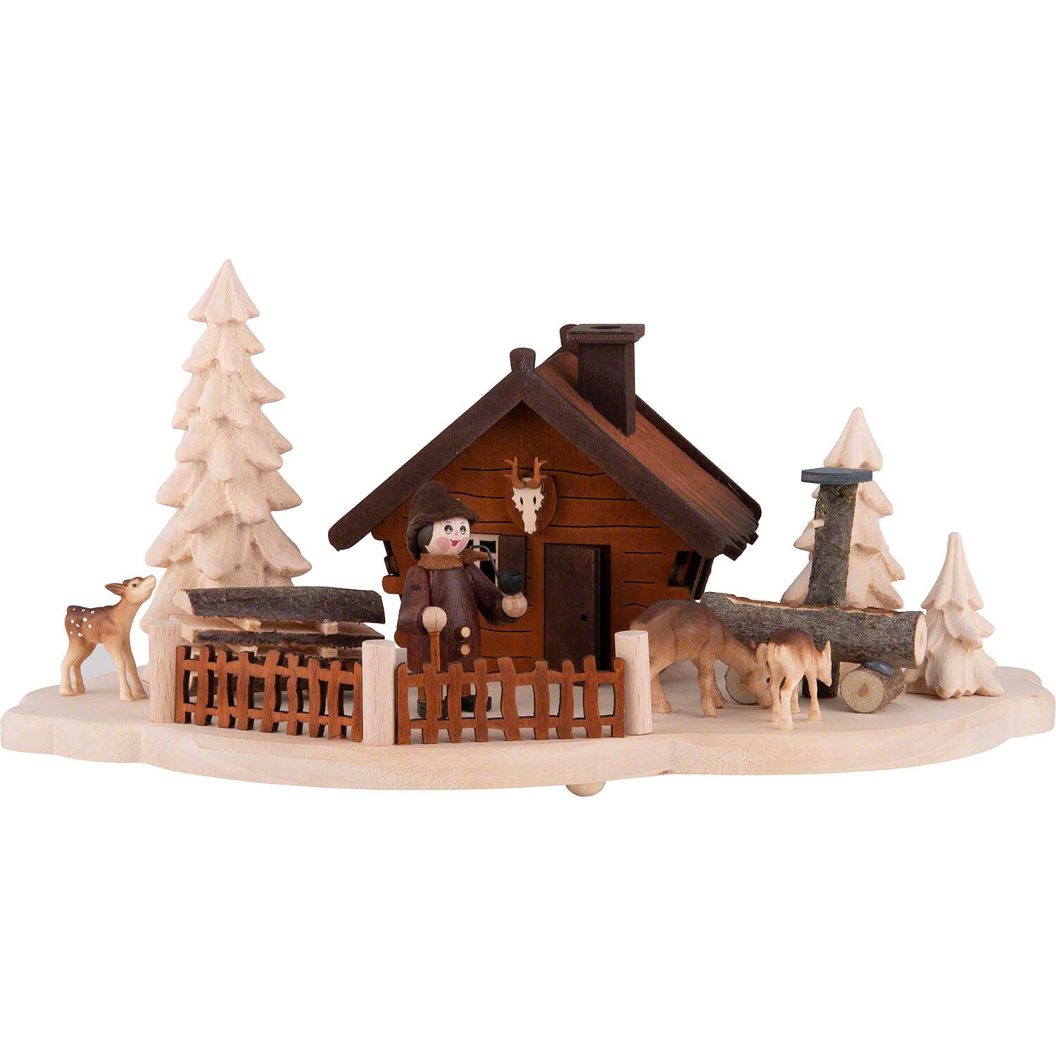 RATAGS Kunsthandwerk Räuchermännchen Räucherhaus Forsthaus (11cm) von RATAGS Holzdesign