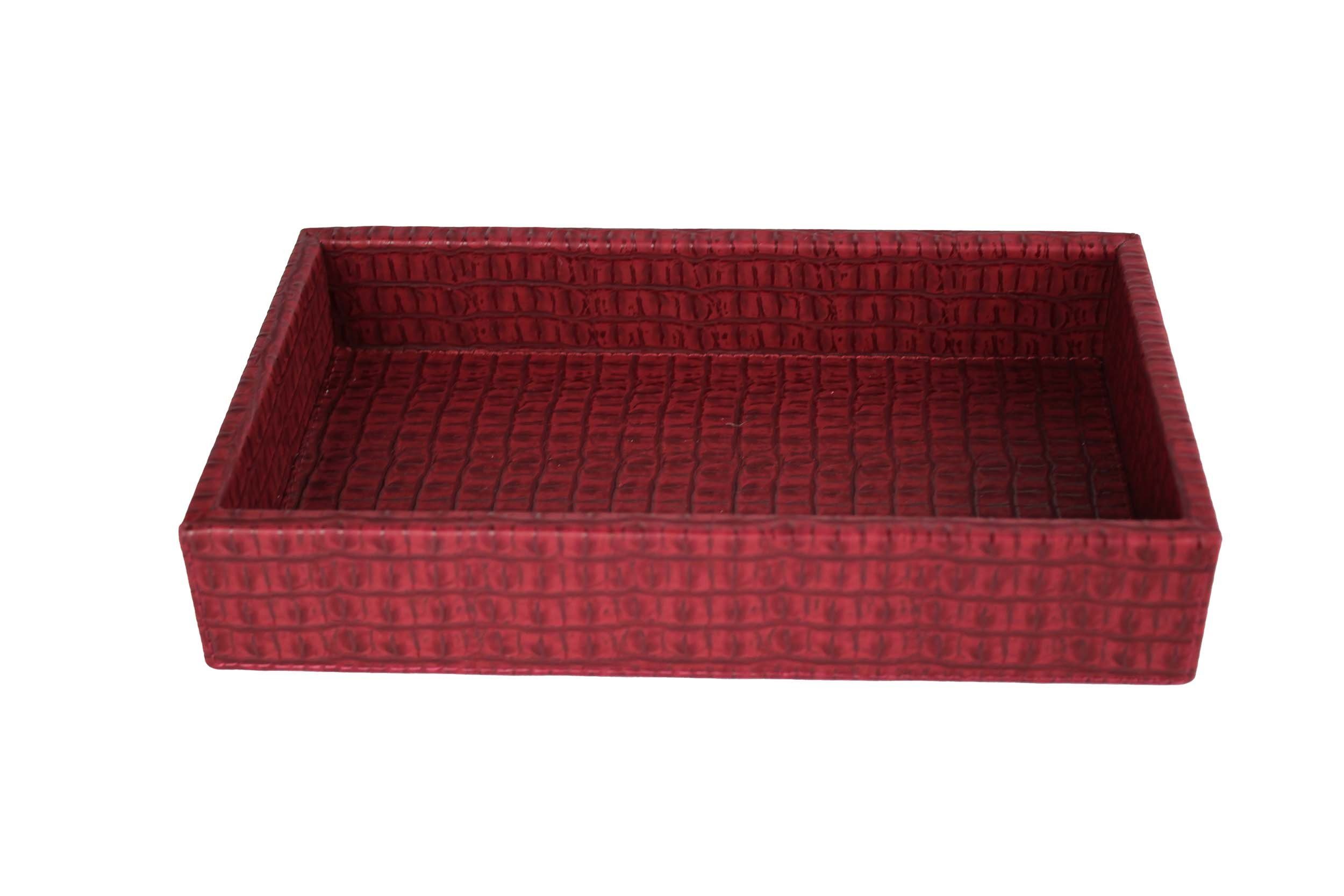 Signature Home Collection Dekotablett Tablett klein Reptil Kunstleder mit Rand, Tablett in Kunstleder: pflegeleicht & abwischbar