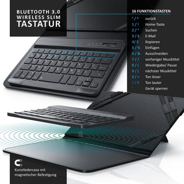 Aplic Tablet-Tastatur (Bluetooth, Kunstledercase für 7-8" Tablets, flaches & kompaktes Format)