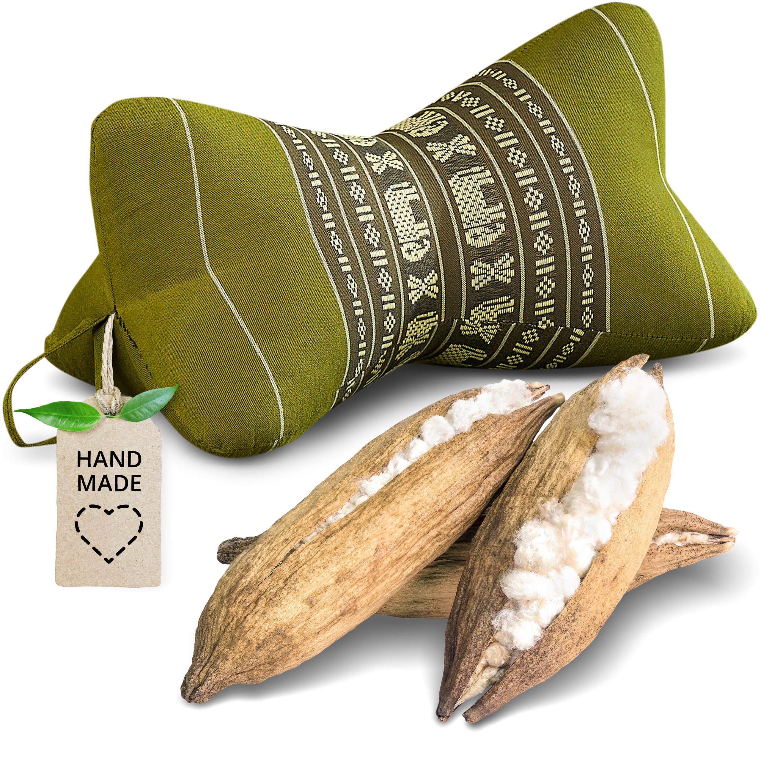 livasia Nackenstützkissen Knochenkissen, vegan und handgefertigt, Ø 15x32cm, Kapok