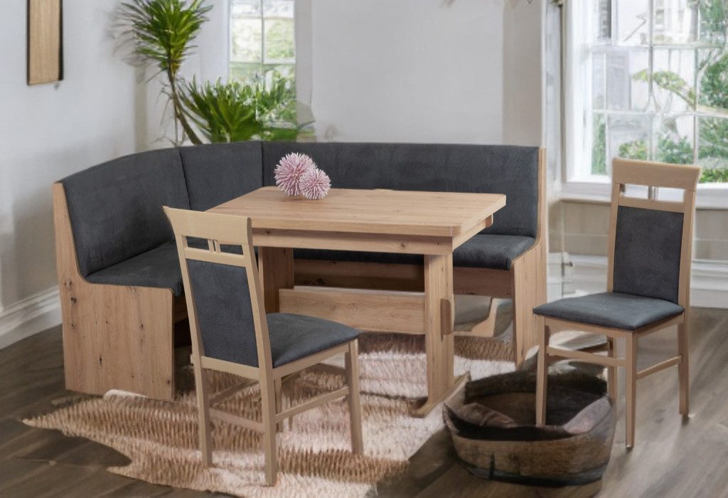Stolebaenk Eckbankgruppe Duisburg Artisan Titanic Ibiza PE/MA, (Eckbankgruppe, 1 x Eckbank, 1 x Tisch, 2 Stühle), Eckbank beidseitig aufbaubar – Bild 2 von 5