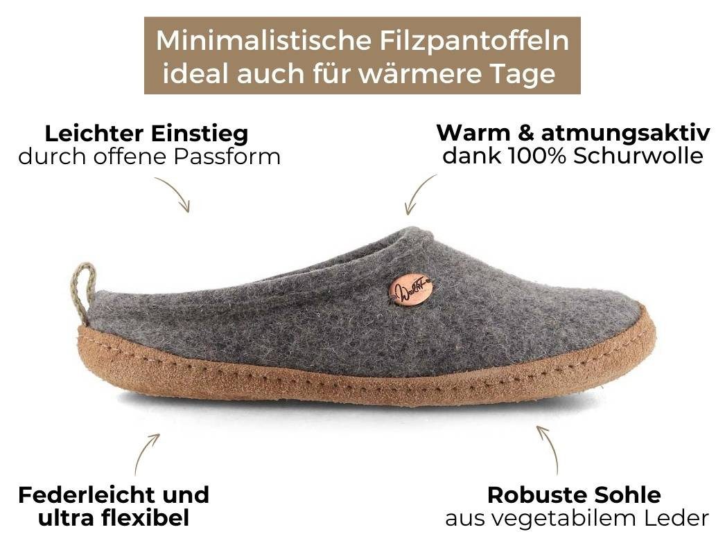 WoolFit Tundra Pantoffel für alle Jahreszeiten Hausschuh besonders leicht und flexibel