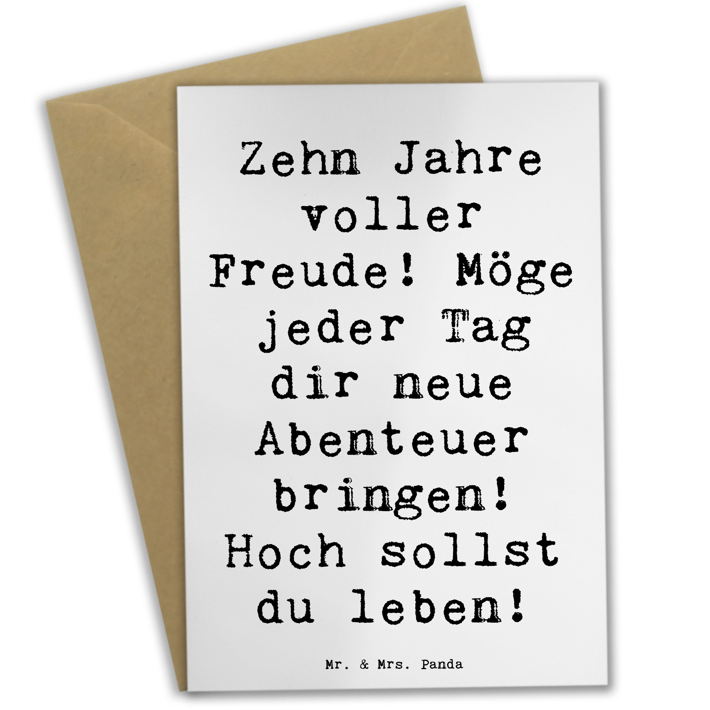 Grußkarte Spruch 10. Geburtstag Freude - Weiß - Geschenk, Jubiläum, Glückwunsch