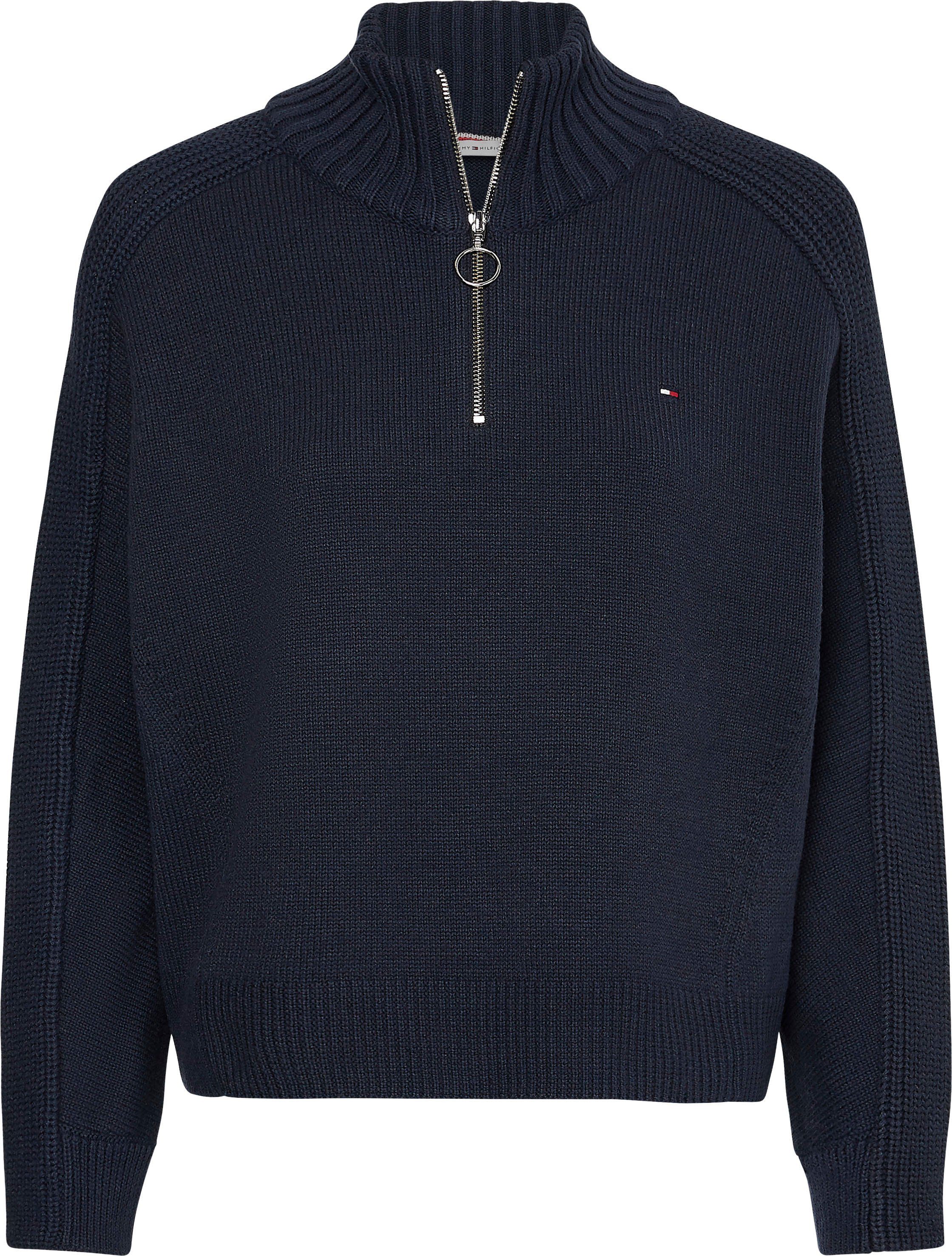 TOMMY HILFIGER Stehkragenpullover »ZIP-UP HIGH-NK SWT LS« in Troyer