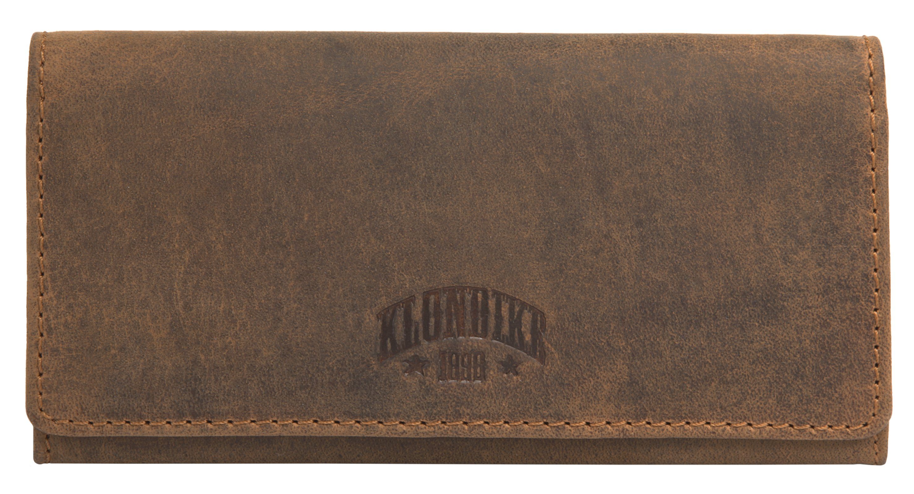 Geldbörse dunkelbraun echt NUGGET, 1896 Klondike Leder