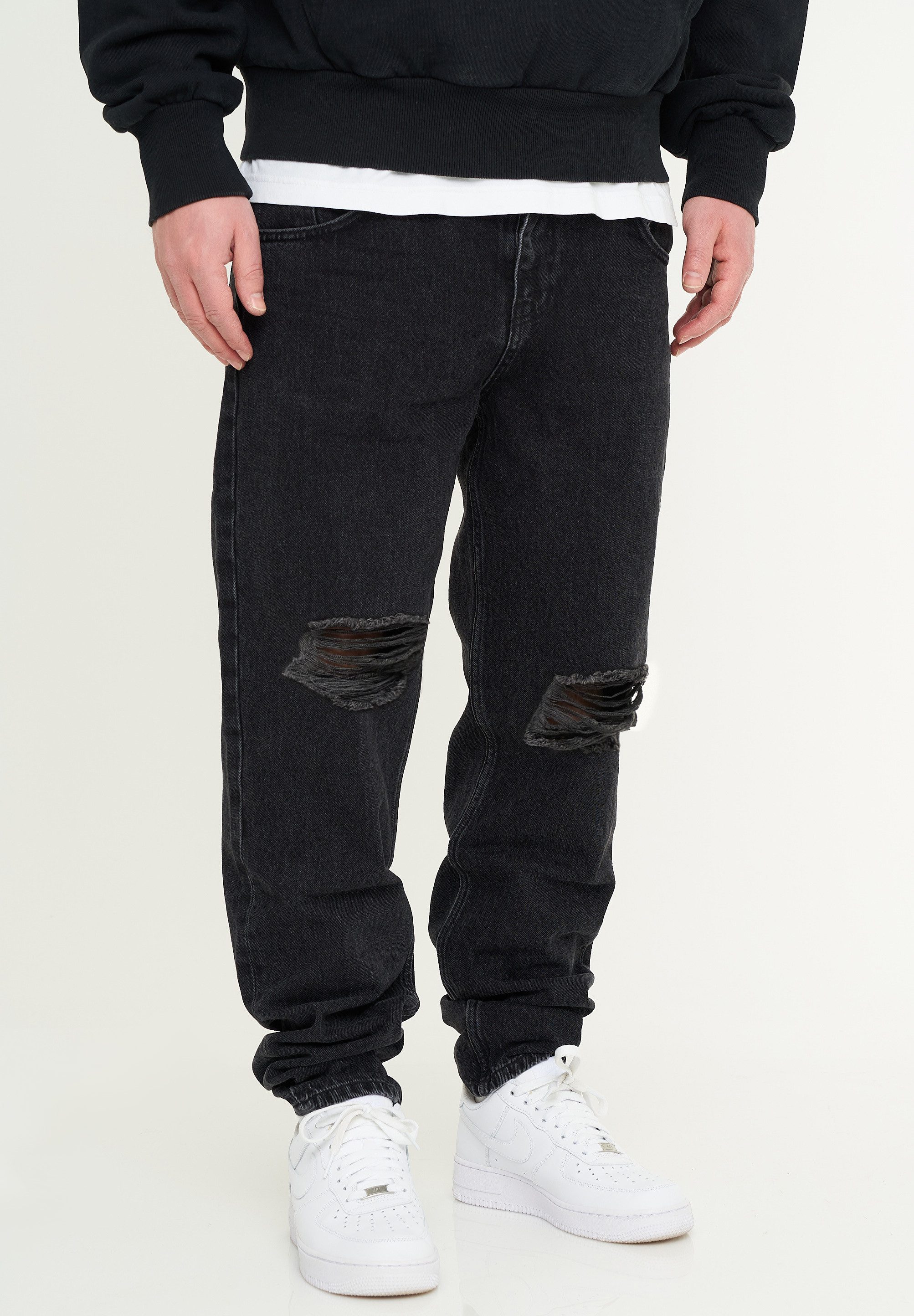 DAILY COTTON Tapered-fit-Jeans DCSAVANETA Herren Lange Hose Jeans Ripped Tapered-Fit