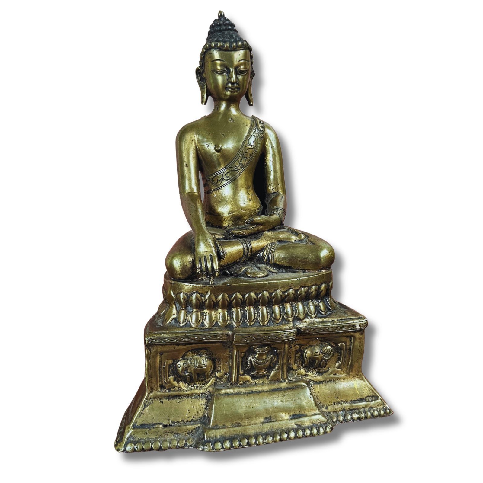 Asien LifeStyle Buddhafigur Buddha Figur Bronze Skulptur Indien Sammlerstück