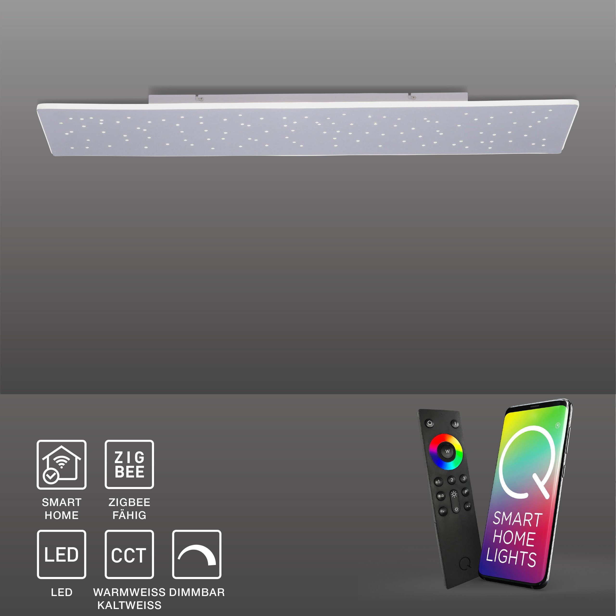 Paul Neuhaus Smarte LED-Leuchte LED Panel Smart Home Q - NIGHTSKY 100x25, Smart Home, CCT-Farbtemperaturregelung, Dimmfunktion, Memoryfunktion, mit Leuchtmittel, Sternenhimmel, dimmbar per Fernbedienung CCT, APP | Alle Lampen