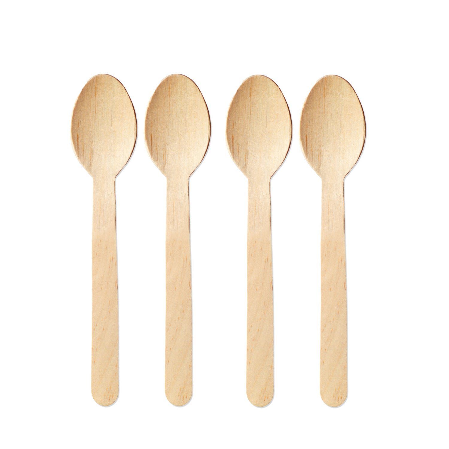 wisefood Einwegbesteck-Set 100-tlg., Holzlöffel Einweg - 16,5cm, natur (100-tlg), Holz