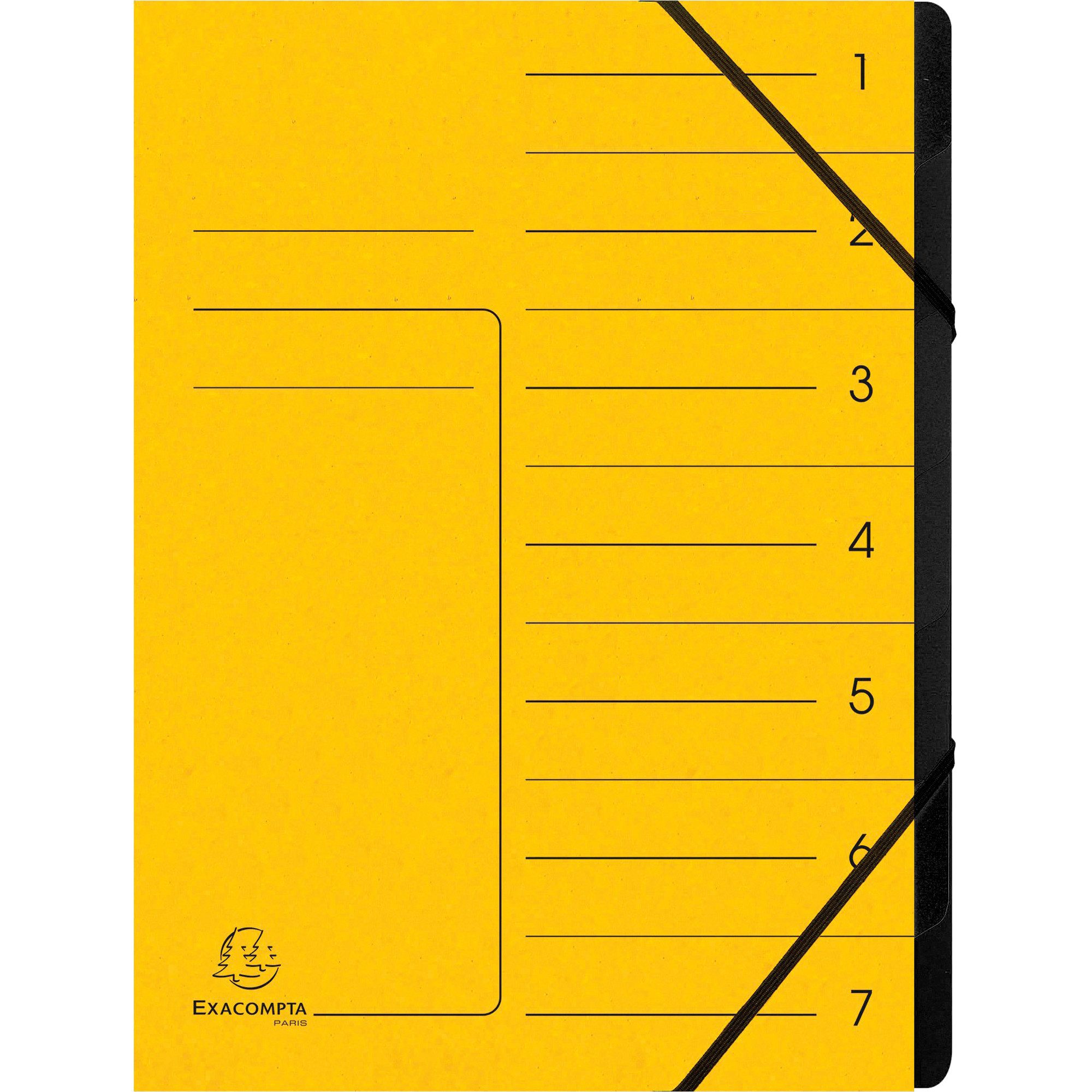 EXACOMPTA Organisationsmappe Ordnungsmappe 540709E DIN A4 7 Fächer Karton gelb