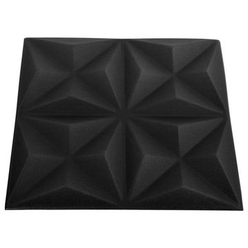 vidaXL Wandpaneel 3D-Wandpaneele 12 Stk 50x50 cm Origami Schwarz 3 m²