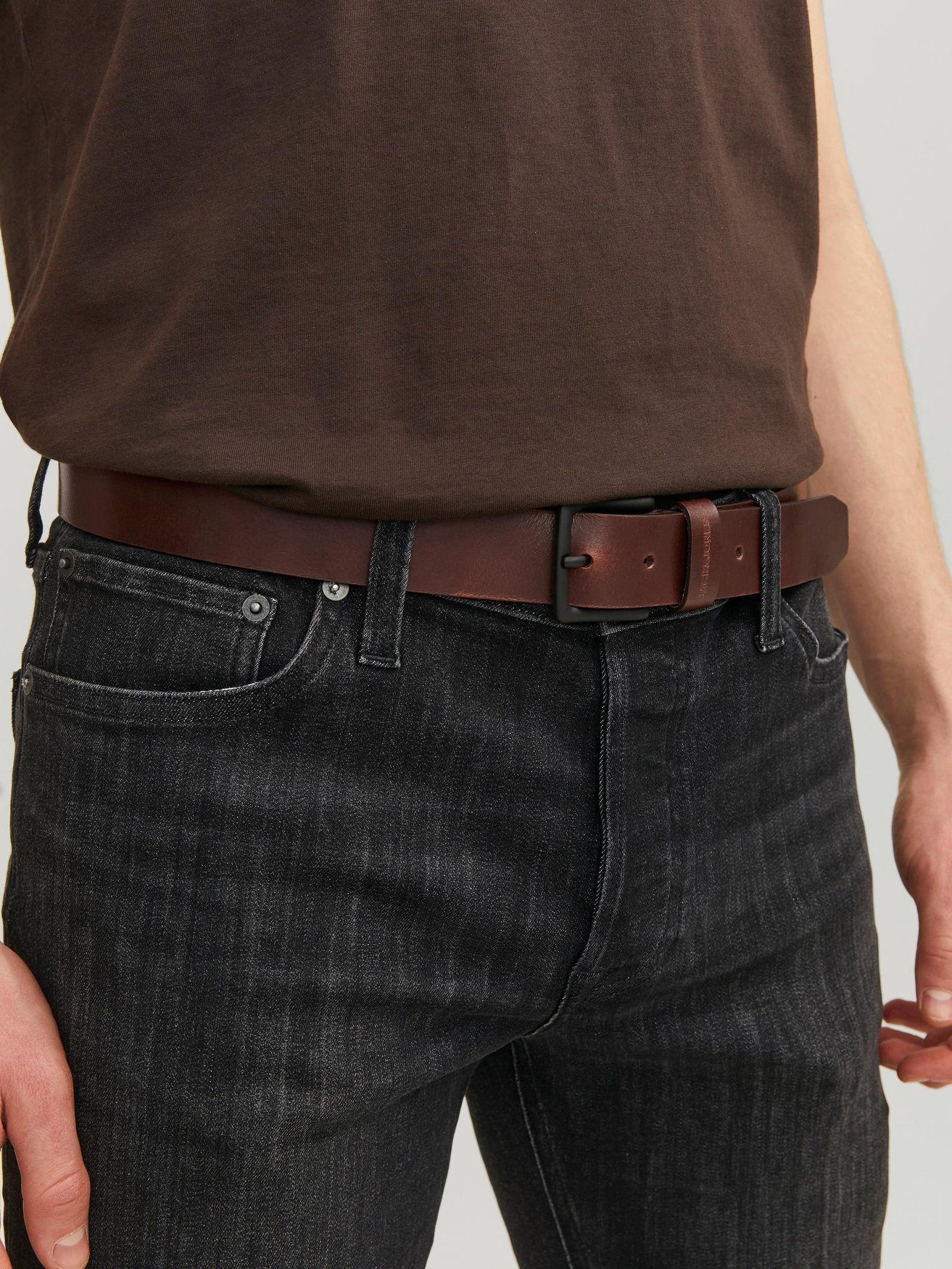 Jack & Jones Ledergürtel Legerer Echtleder günstig online kaufen