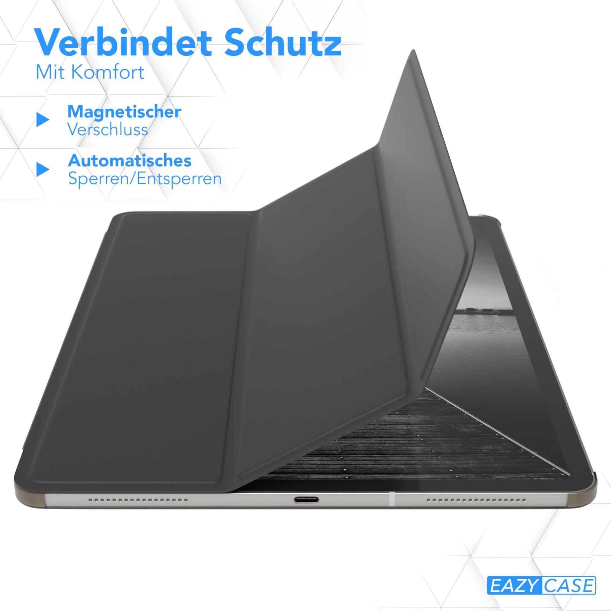 EAZY CASE Tablet-Hülle Smart Case für iPad Pro 12,9" 3./ 4./ 5./ 6. Gen. 12,9 Zoll, Hülle mit Standfunktion Tablet Klapphülle Anti-Kratz Tasche Schwarz – Bild 3 von 5