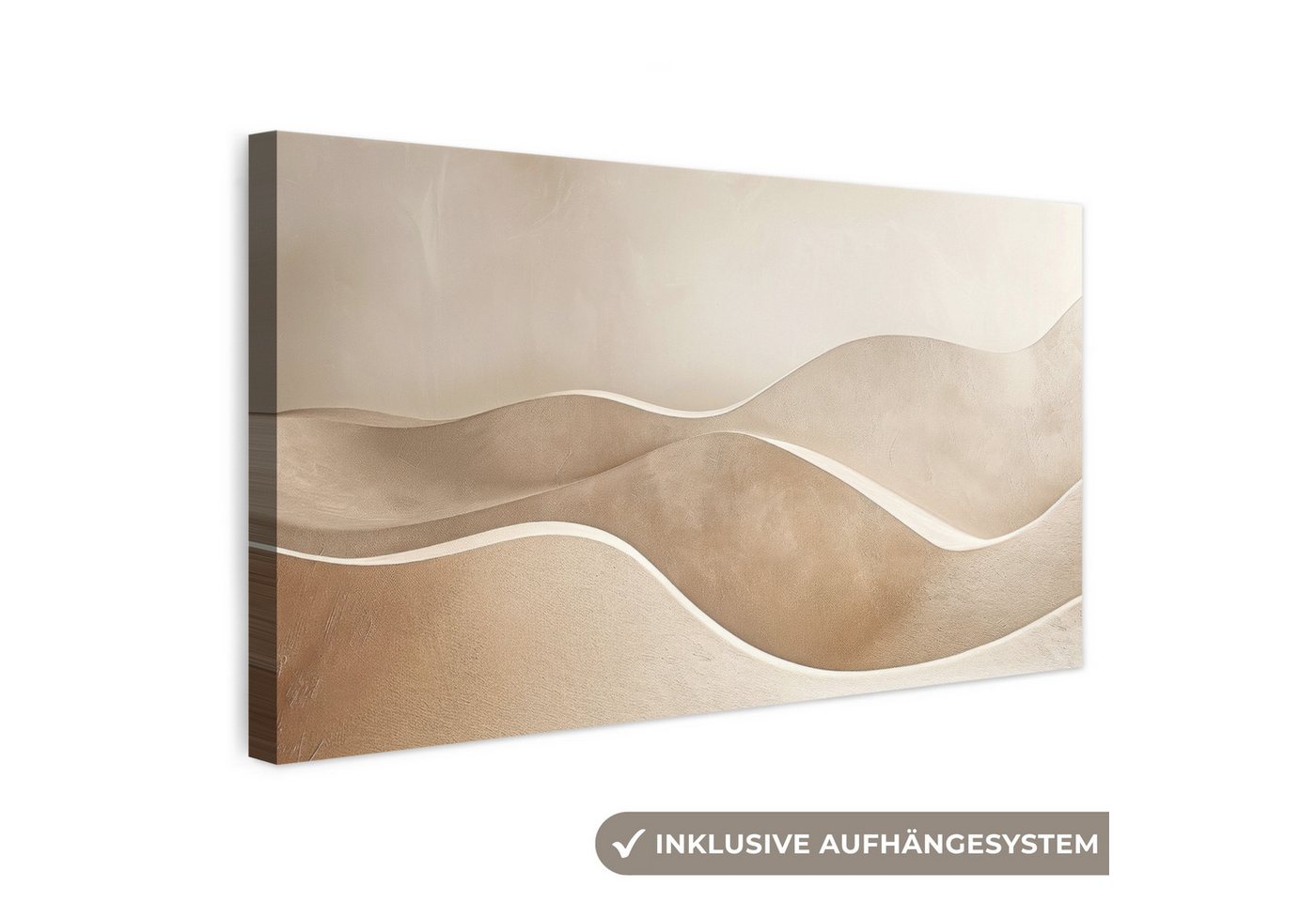 OneMillionCanvasses® Leinwandbild Panorama Beige - Natur - Abstrakt - Modern, Fotodruck (1 St), Leinwand Bilder für Wohnzimmer Schlafzimmer 60x30 cm