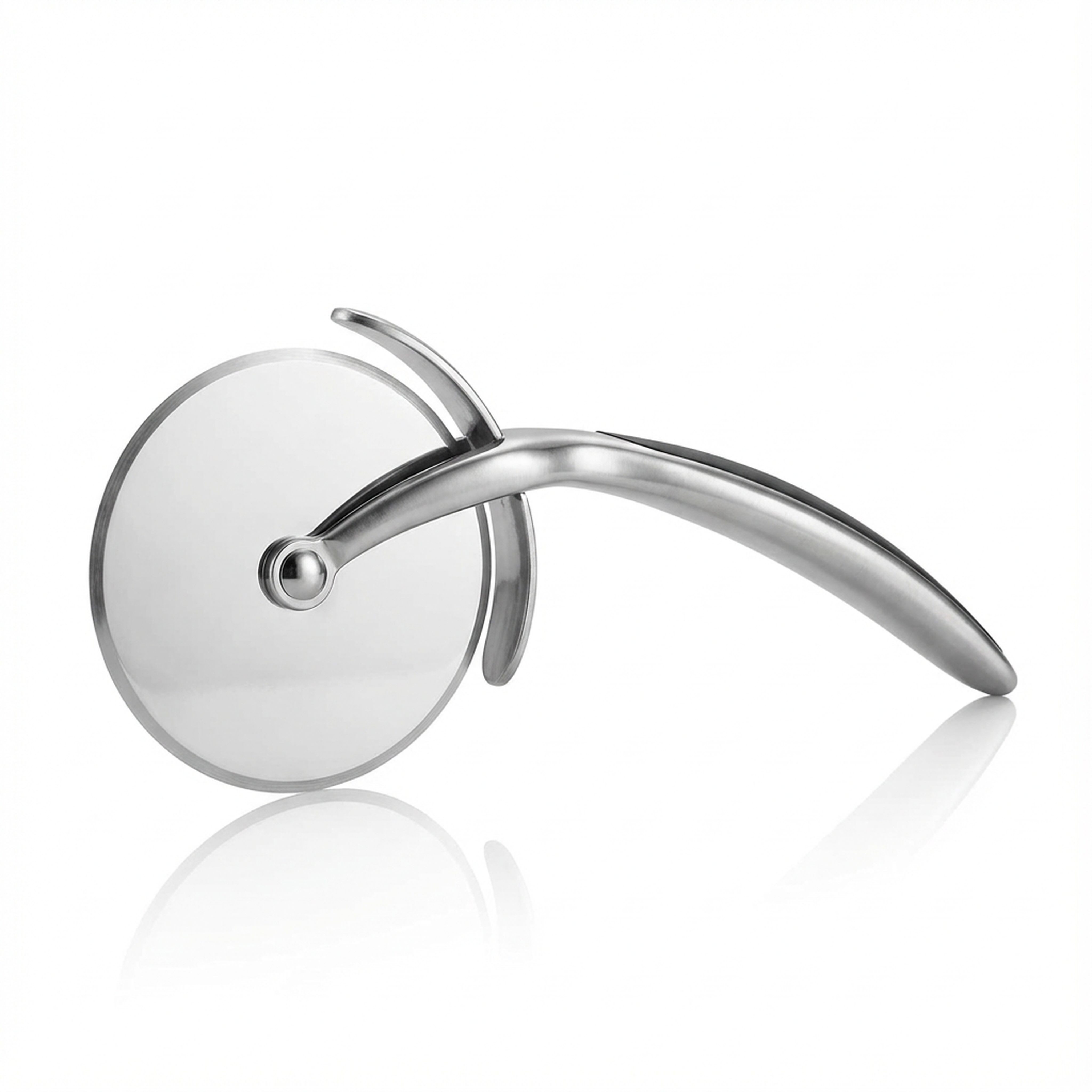 Arendo Pizzaschneider Profi Edelstahl Pizzaroller, scharfe 7cm Klinge, robust & stabil, Rostfrei, spülmaschinengeeignet, ergonomischer Griff, Pizza Cutter