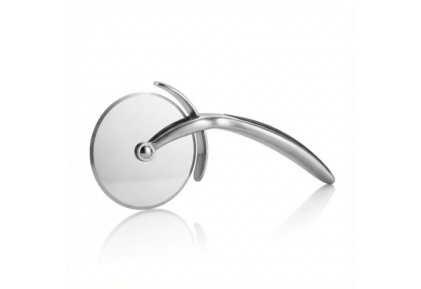 Arendo Pizzaschneider Profi Edelstahl Pizzaroller, scharfe 7cm Klinge, robust & stabil, Rostfrei, spülmaschinengeeignet, ergonomischer Griff, Pizza Cutter
