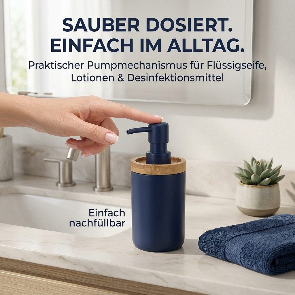TENDANCE Badaccessoire-Set 5 teilig Zahnputzbecher Seifenspender Seifenschale WC Bürste Wattedose – Bild 5 von 5