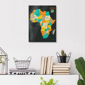 Posterlounge Acrylglasbild Jazzberry Blue, Afrika-Karte, Wohnzimmer Grafikdesign