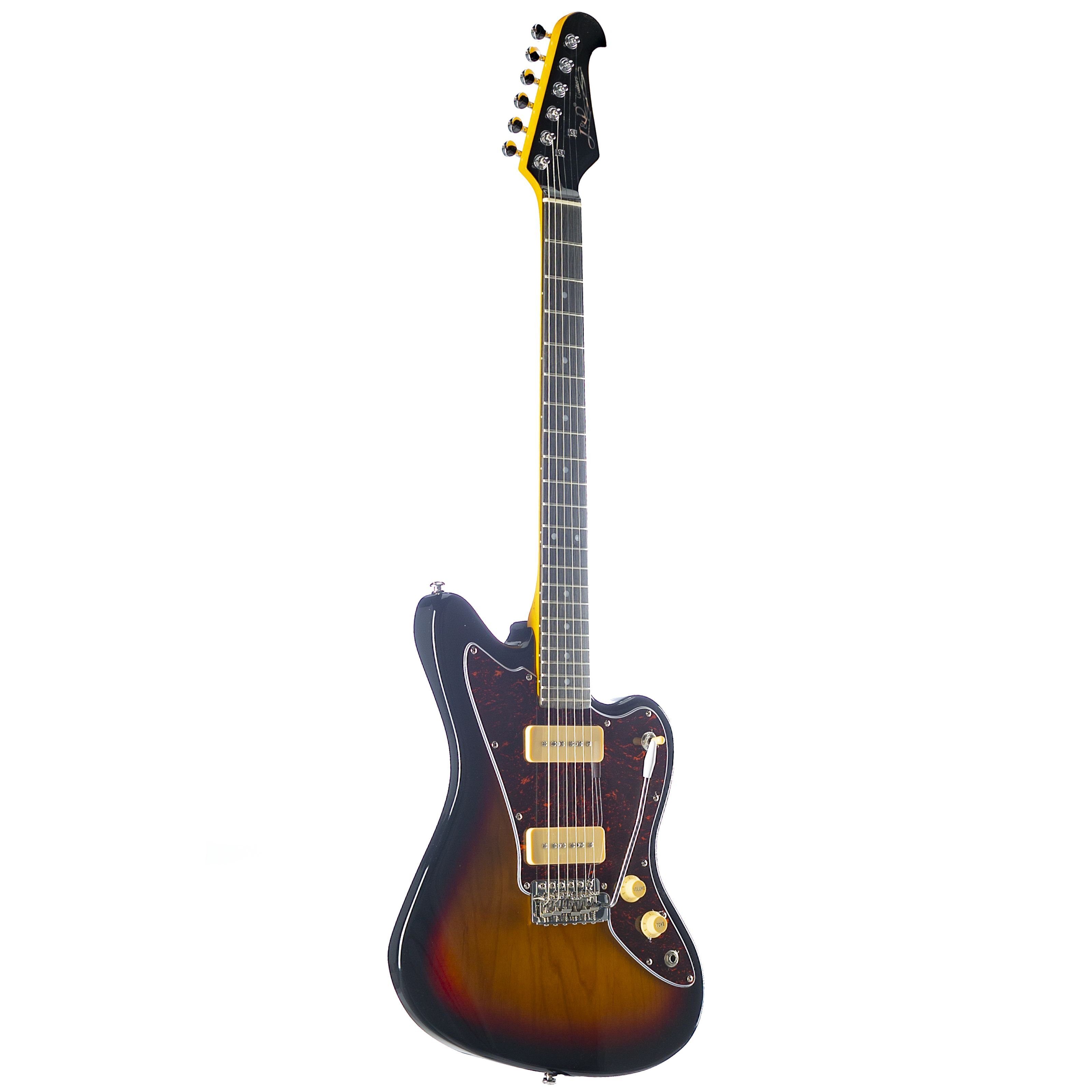J & D E-Gitarre, JD JM30 SB Sunburst E-Gitarre Erlekorpus Ahorn-Hals Palisander-Griffbrett 22 Bünde P90 Tonabnehmer Vintage Tremolo Chrom Hardware Hochglanz Finish, E-Gitarren, Andere Modelle, E-Gitarre, Sunburst, P90 Tonabnehmer