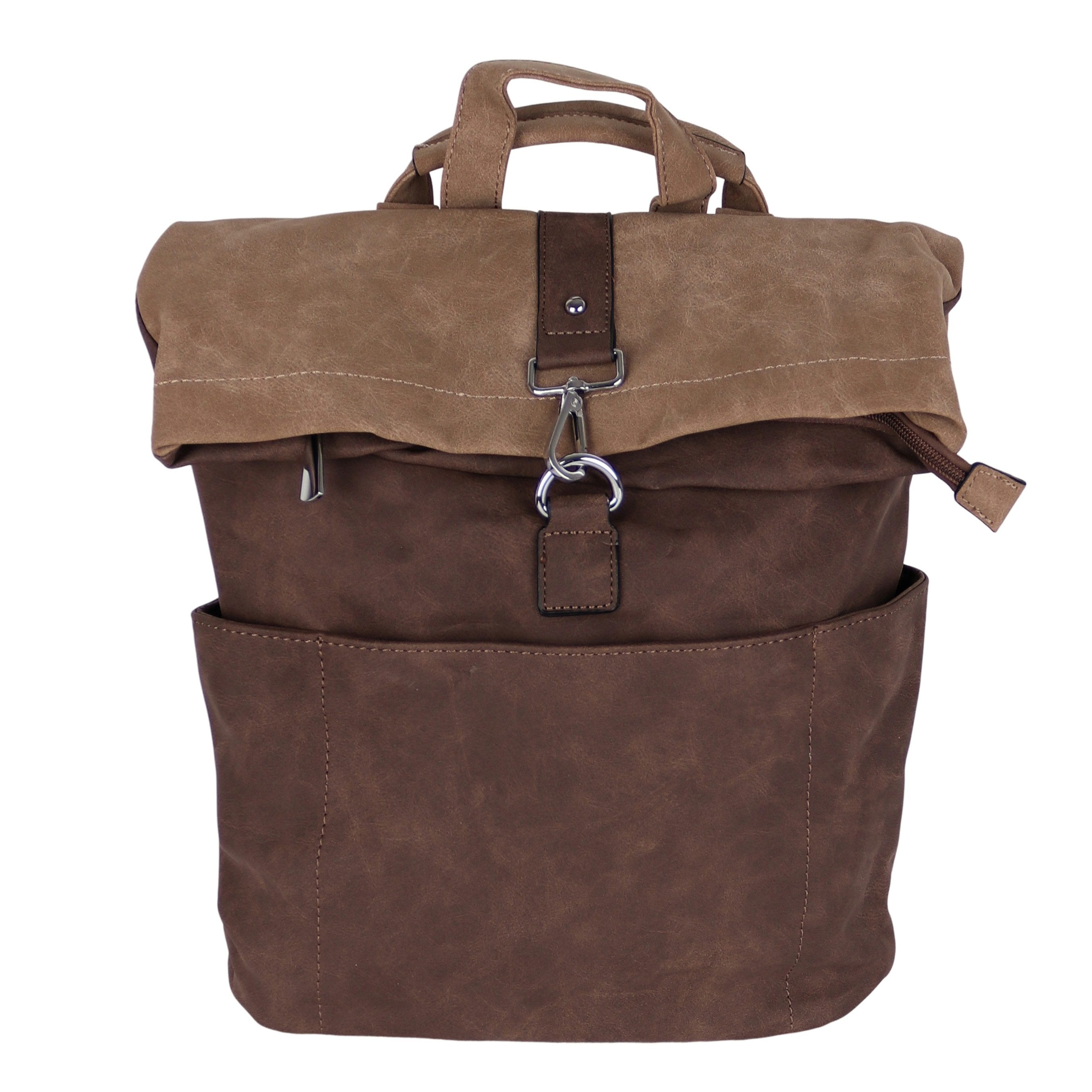 MIRROSI Tagesrucksack Damen auch als Crossbody Bag 2 in 1, Elegant (33 x (35 + 10) x 12 cm – kompakte Größe), aus hochwertigem Kunstleder, Rucksack, Daypack