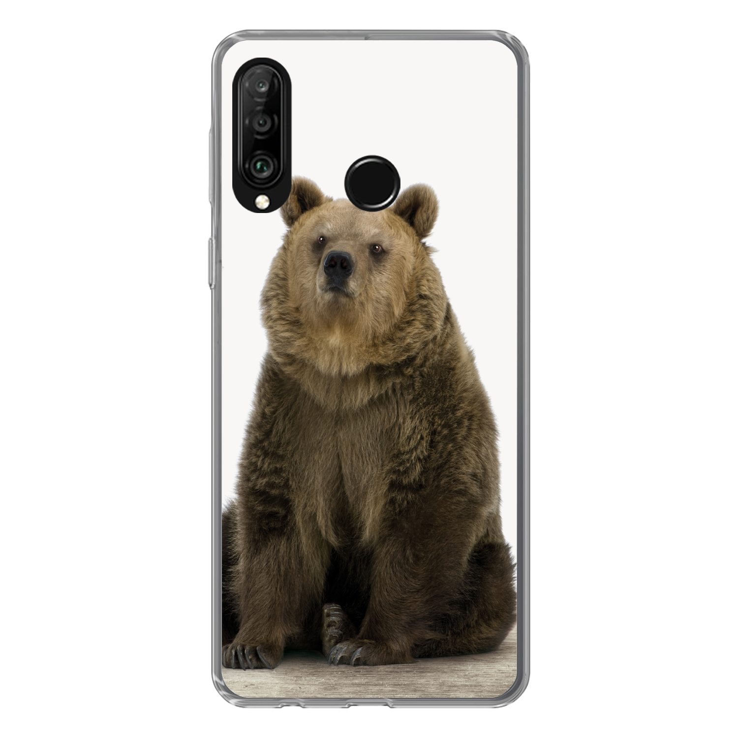 MuchoWow Handyhülle für Huawei P30 Lite Braunbär - Tiere - Bär - Niedlich - Jungen - Mädch, Handy Case, Silikon, Bumper Case Dünn