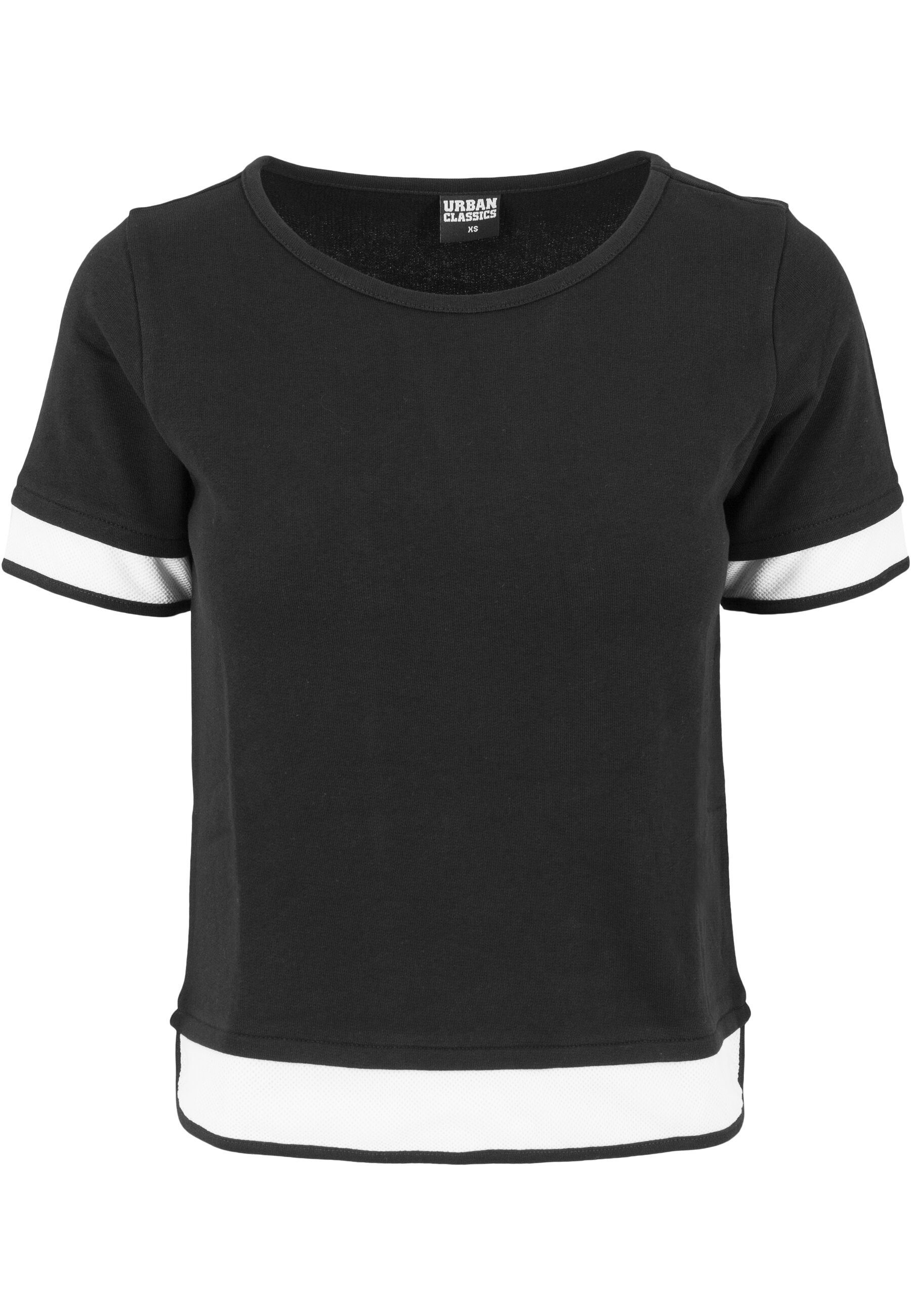 T-Shirt (1-tlg) URBAN Ladies Mesh Mesh Terry Terry Damen CLASSICS Tee blk/wht TB1197