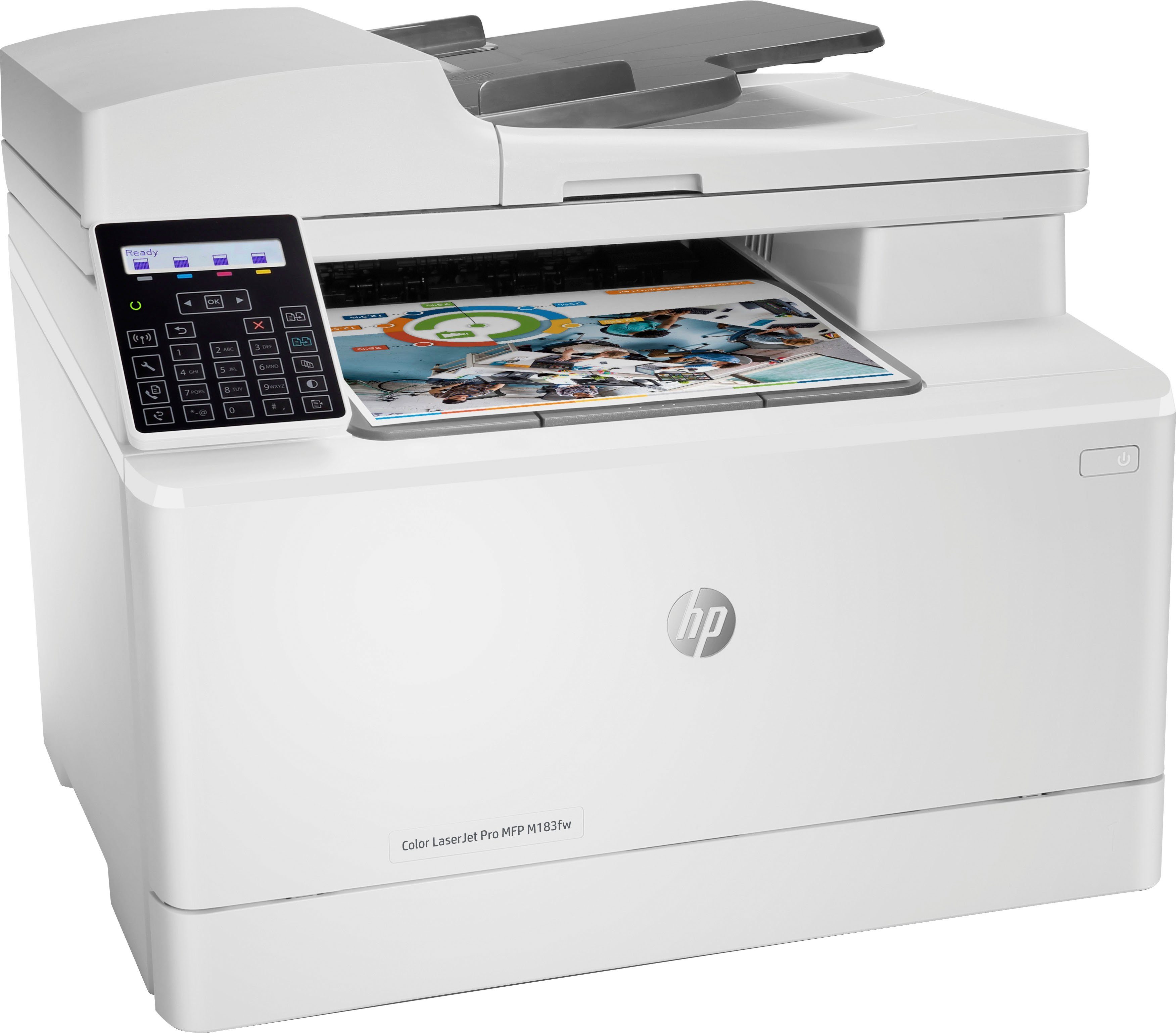 Multifunktionsdrucker, HP+ (LAN Ink MFP (Ethernet), (Wi-Fi), Color kompatibel) LaserJet Wi-Fi Instant M183fw Direct, HP WLAN Pro