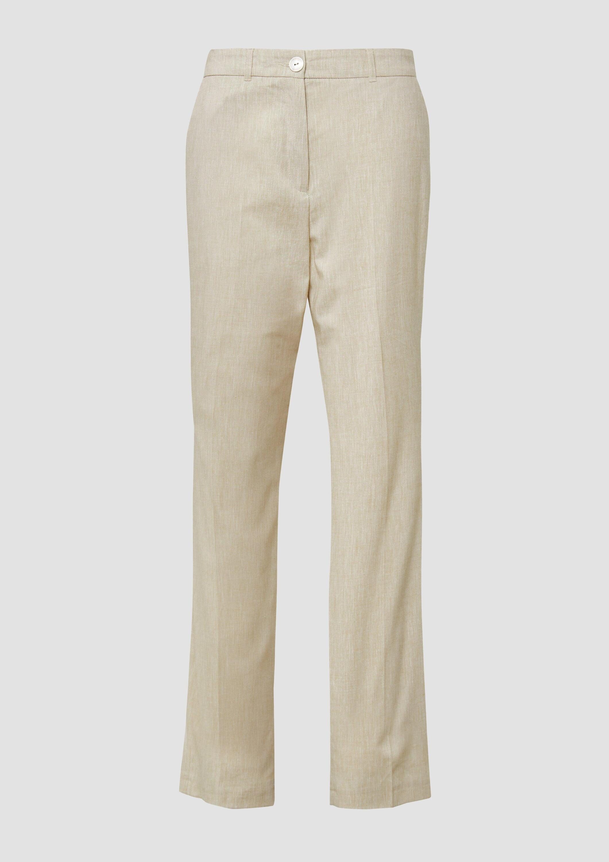 s.Oliver Chinos Hose Melierte Straight-Leg-Hose aus Baumwollmix