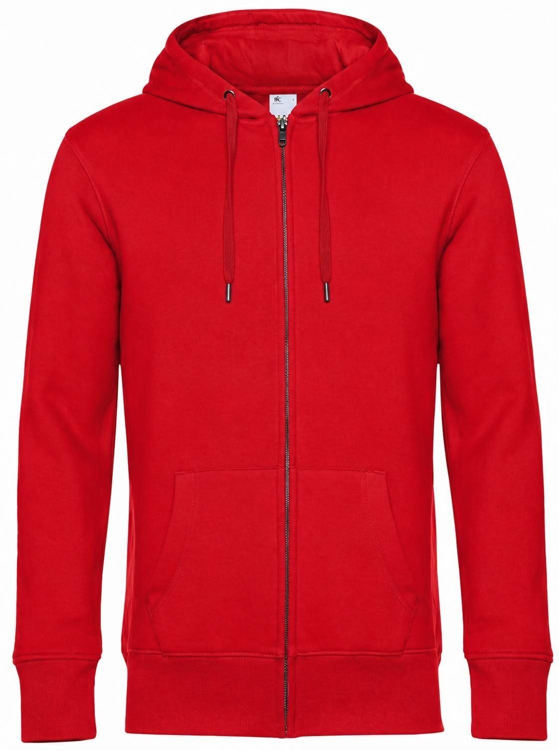 B&C Kapuzensweatjacke KING Zipped Hood Jacket, gekämmte Baumwolle