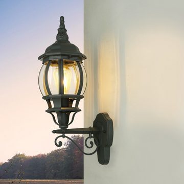 Licht-Erlebnisse Außen-Wandleuchte BREST, ohne Leuchtmittel, Außenwandlampe Rustikal Grau E27 dekorativ Outdoor