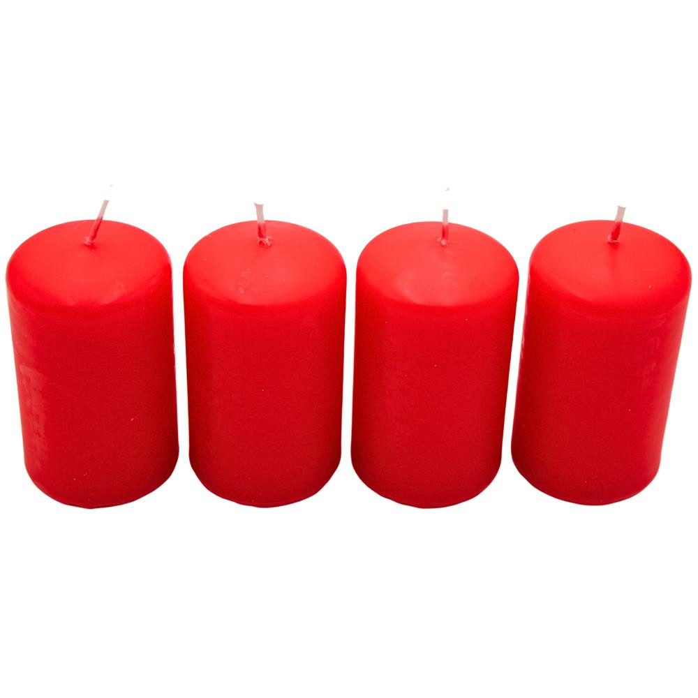 Dekohelden24 Stumpenkerze 4er Set Stumpenkerze, Adventskerzen, Adventskranz günstig online kaufen