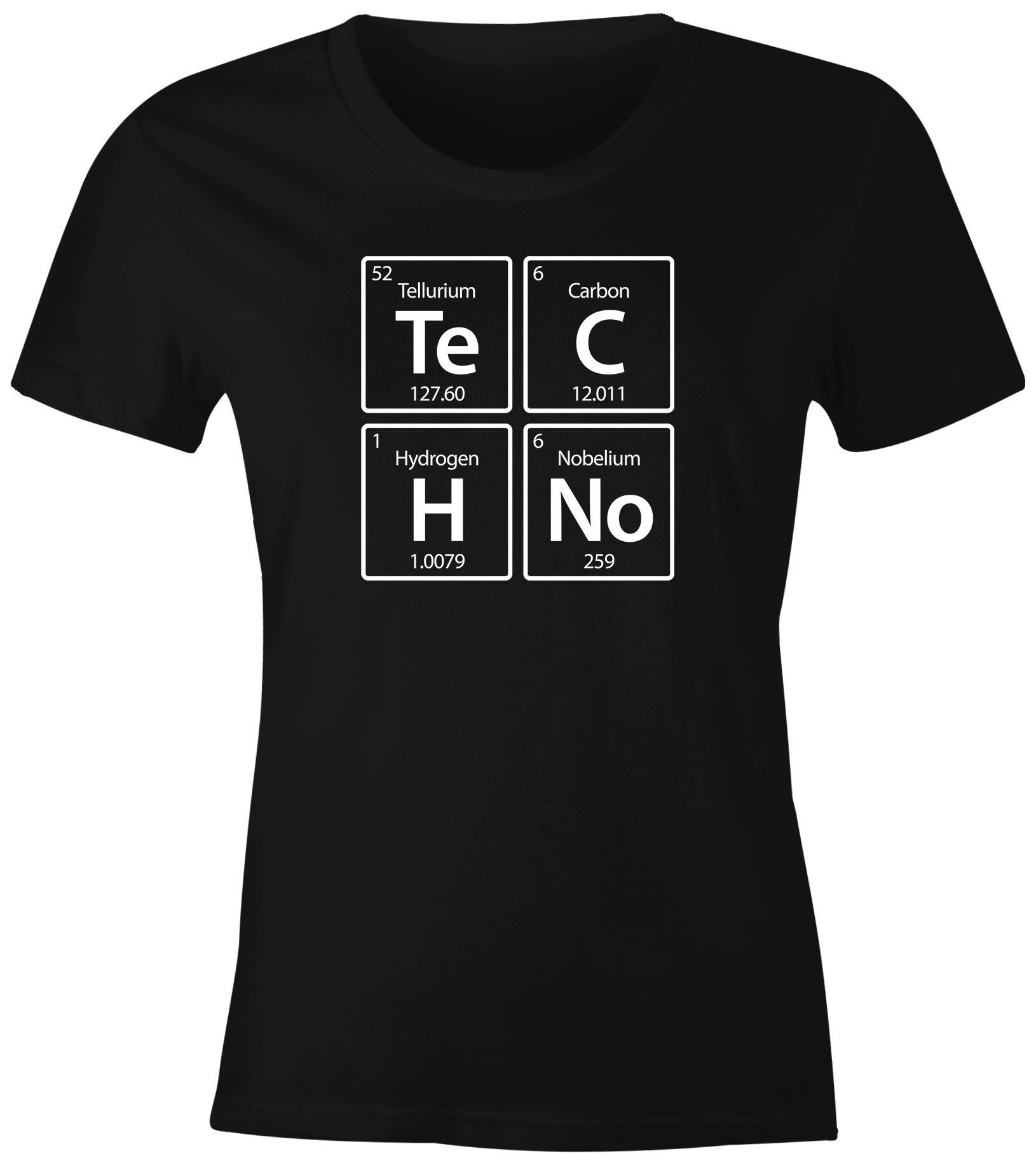 MoonWorks Print-Shirt Damen T-Shirt Techno Chemie Fun-Shirt Party Festival günstig online kaufen