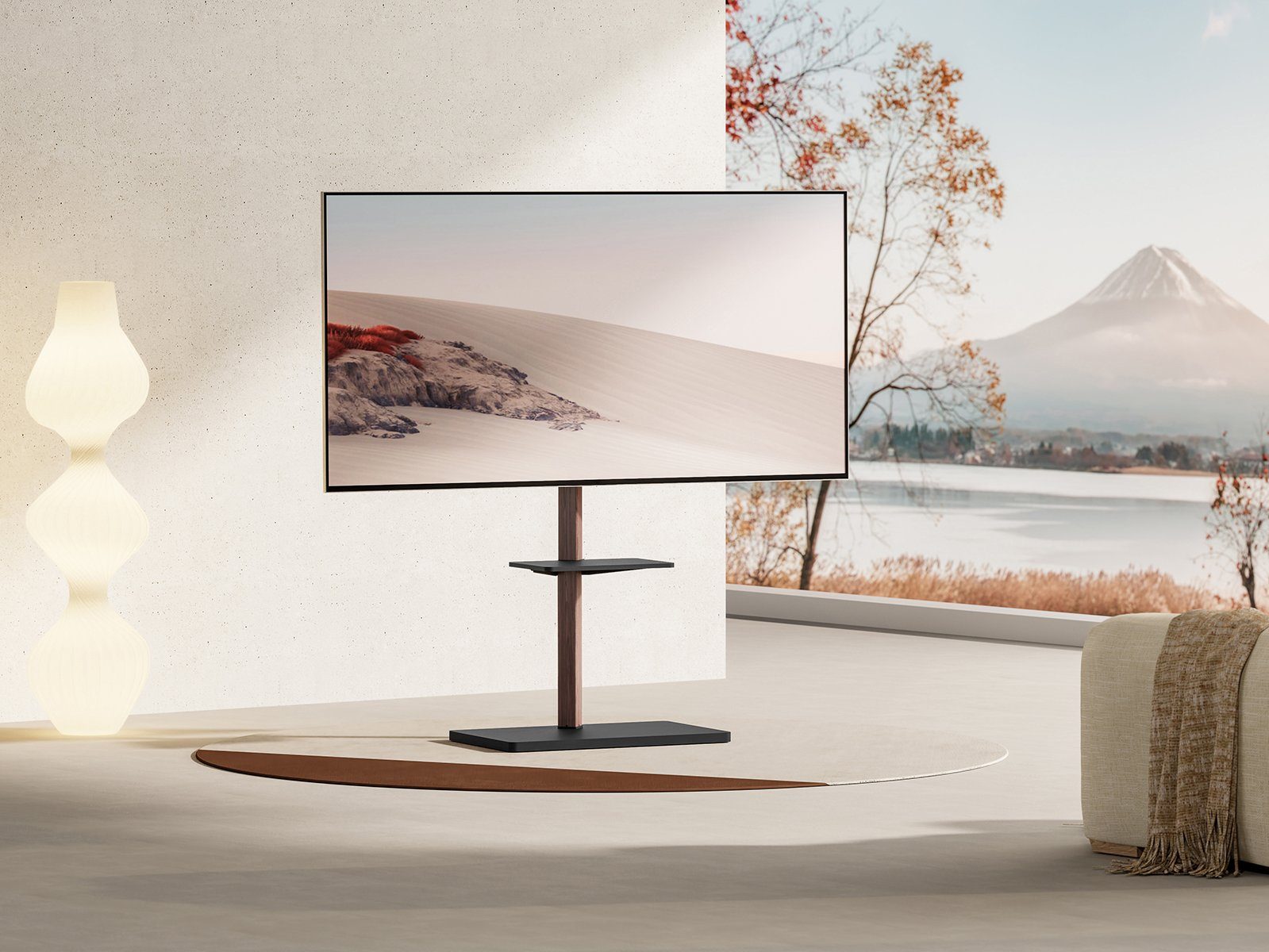 my wall TV-Standfuß HP119L, (bis 75 Zoll, Packung, 1-teilig, höhenverstellbar, Robust und stabil, mit Ablage für AV-Gerät)