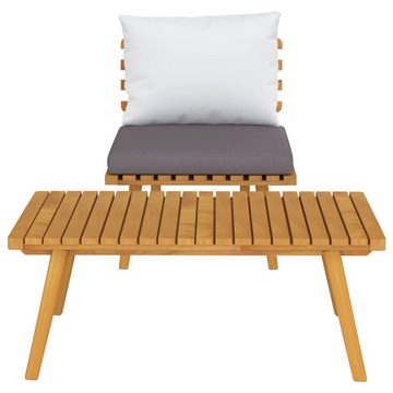 vidaXL Loungesofa 2-tlg. Garten-Lounge-Set mit Kissen Massivholz Akazie, 1 Teile