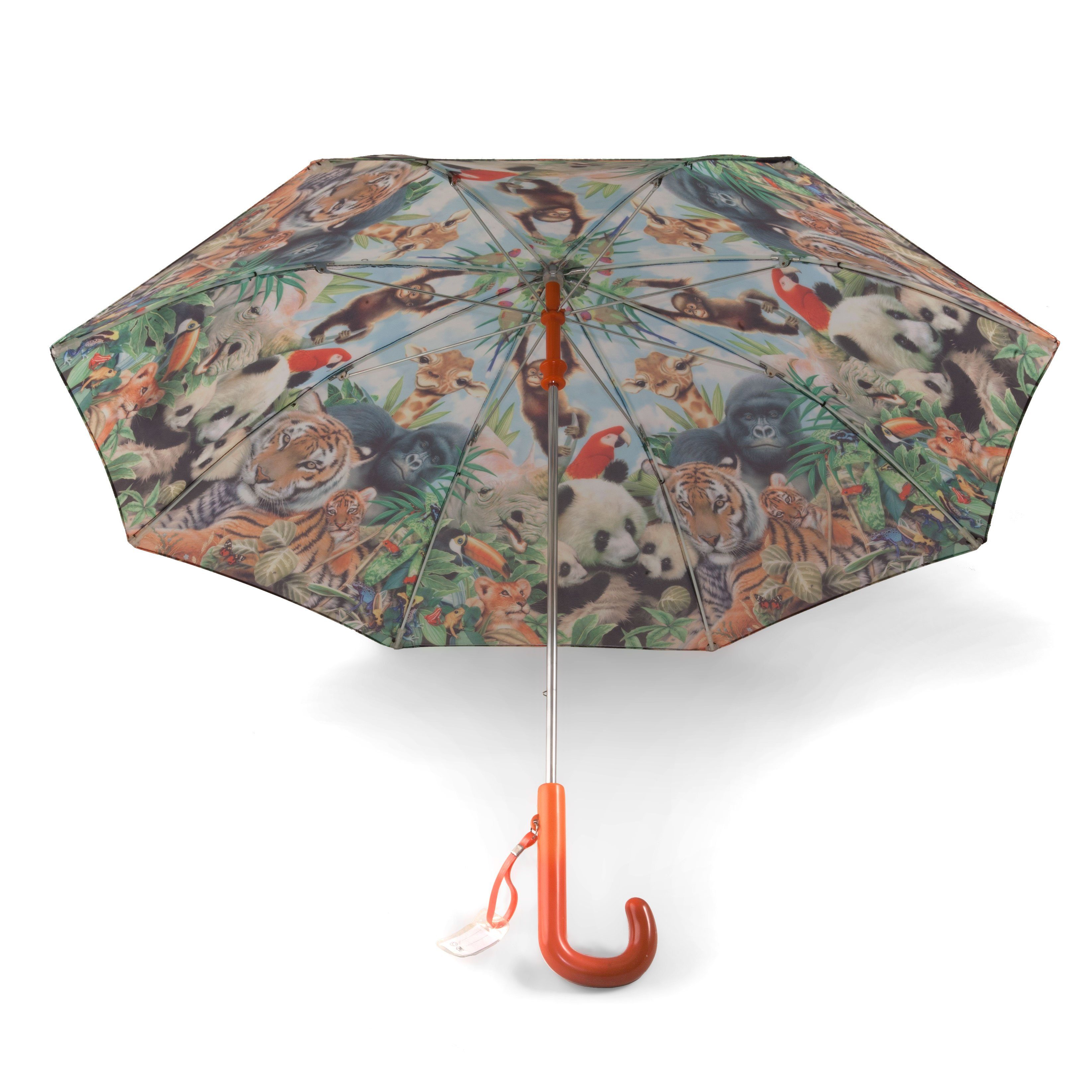 Kinderschirm ROSEMARIE für SCHULZ Stockregenschirm Leicht Dschungeltiere Heidelberg Motiv Kinder, Regenschirm