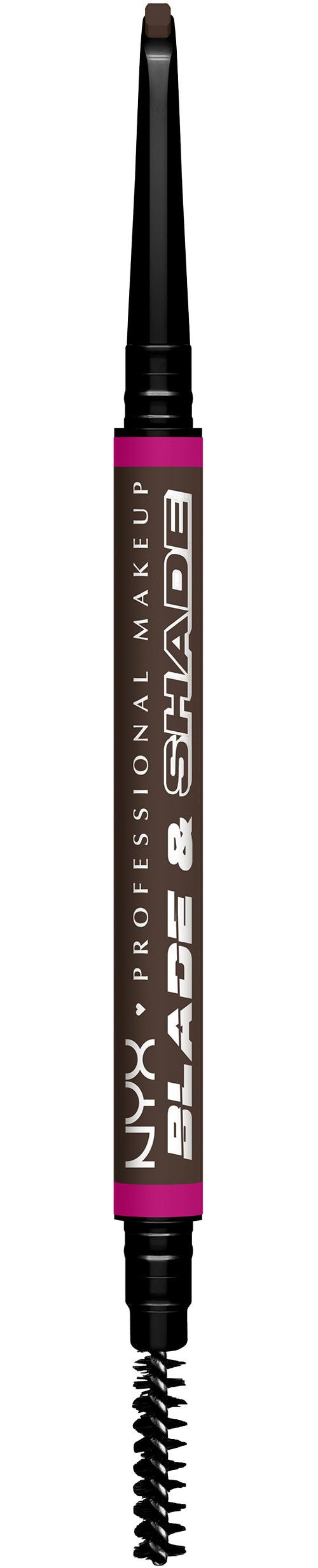 NYX PROFESSIONAL MAKEUP Augenbrauenpflege BLADE & SHADE NANO AUGENBRAUENSTIFT, zweiseitige Spitze, integrierte Bürste, wischfest.